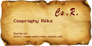 Csepreghy Réka névjegykártya