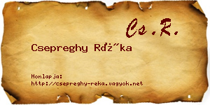 Csepreghy Réka névjegykártya